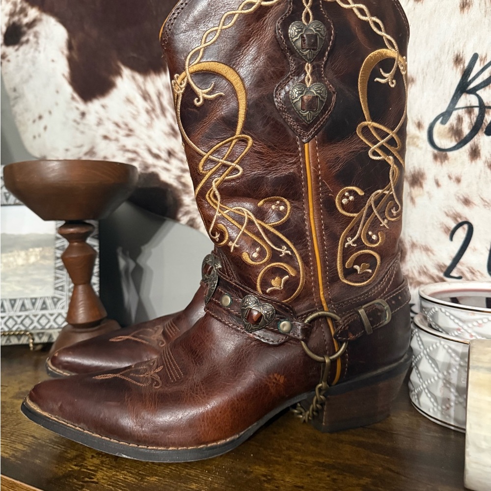 Durango Brown and Gold Western Boots